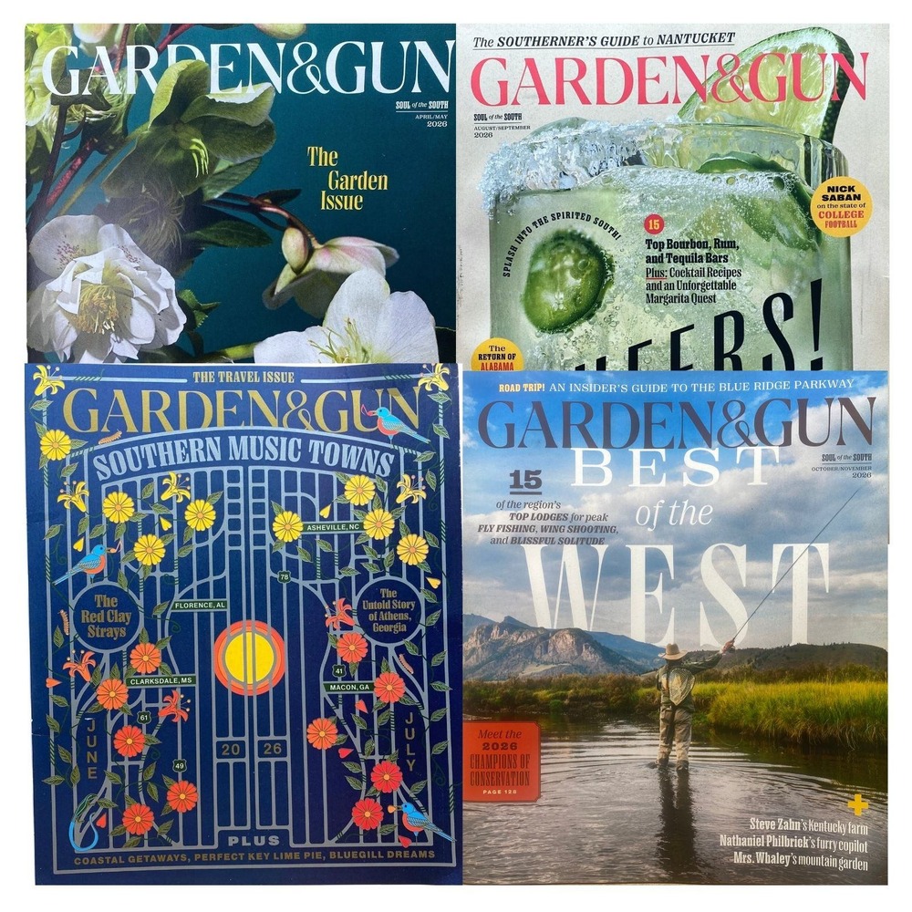 Garden & Gun Magazine Lot 4 April - Nov 2026 Southern Fishing Whisky Music